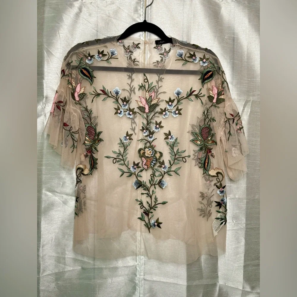 Zara embroidered mesh top - Picture 8 of 9